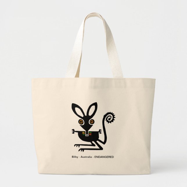 Hand drawn BILBY - Australia -Wildlife -Nature  Large Tote Bag (Front)