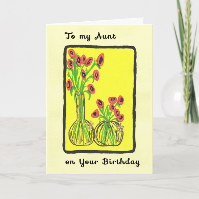 Hand Drawn Birthday Card for Aunt (Front)