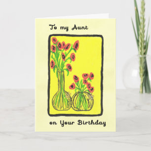 Hand Drawn Birthday Card for Aunt