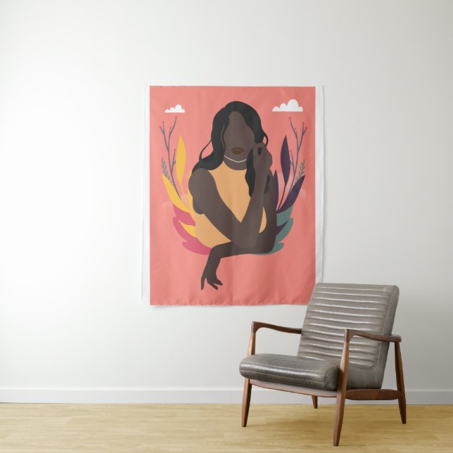 Hand Drawn Black Awareness Day Concept Fun 1/3 Tapestry (In Situ)