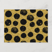 Hand Drawn Black Circle on Golden Background