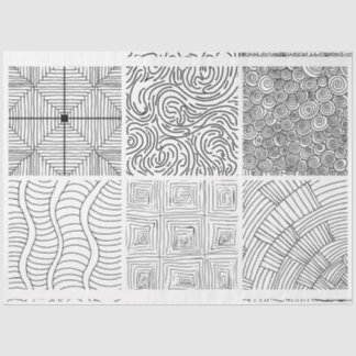 Hand Drawn Black White Patterns for Arts & Crafts Tissue Paper