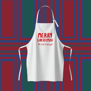Hand-drawn Block Letters Merry Christmas Greeting Kids Apron