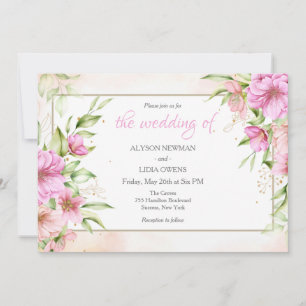 Hand-drawn Blossoms Wedding Invitation