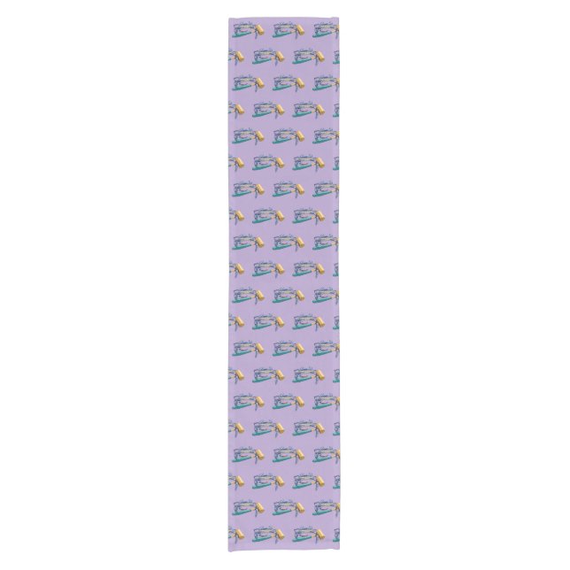 Hand Drawn Blue Crab with Hammer Mallet Crab Boil Short Table Runner (Front)