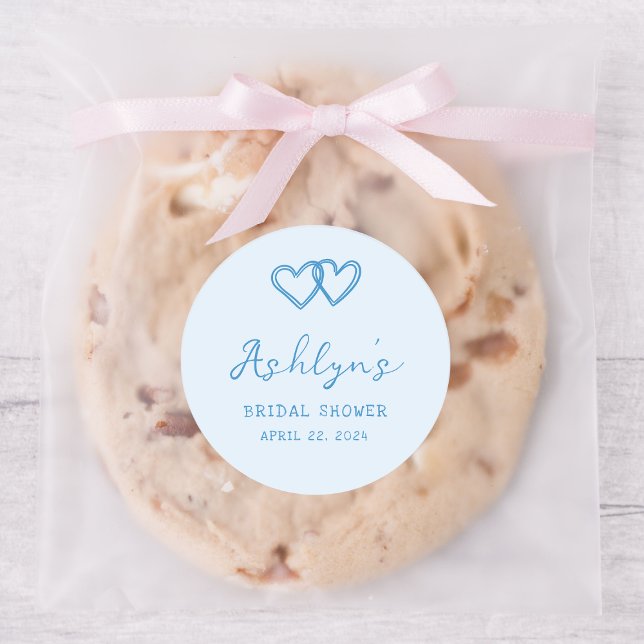 Hand Drawn Blue Heart Bridal Shower Sticker (Creator Uploaded)