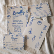 Hand Drawn Blue Locally Grown Boy Baby Shower In