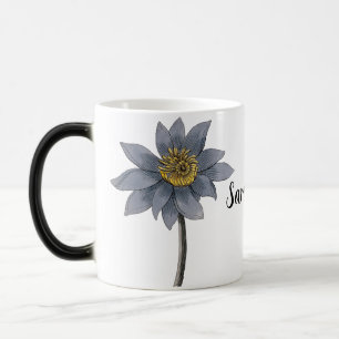 Hand drawn blue lotus illustration (PERSONALIZE) Magic Mug