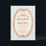 Hand drawn Blue stripes Quirky wedding Invitation<br><div class="desc">colourful striped invite suite,  french inspired,  yellow stripes,  handwritten whimsical Wedding Invites.</div>