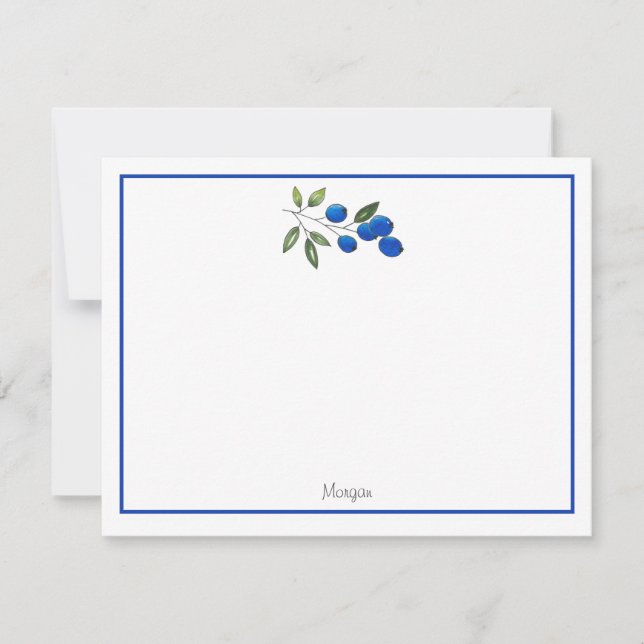 Hand Drawn Blueberries 2 Card (Front)