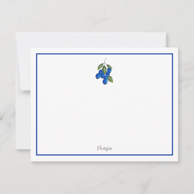 Hand Drawn Blueberries Card (Front)