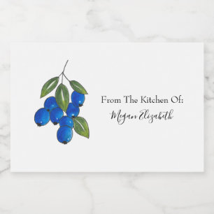 Hand Drawn Blueberries  Food Label