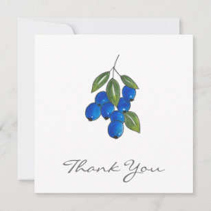 Hand Drawn Blueberries Thank You Card