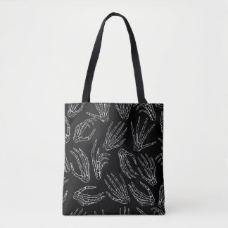 Hand-Drawn Bones, Engraving Style Background. Tote Bag
