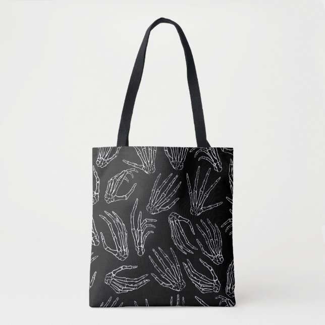 Hand-Drawn Bones, Engraving Style Background. Tote Bag (Front)