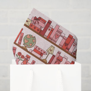 Hand Drawn Book Lover Pattern Tissue Paper