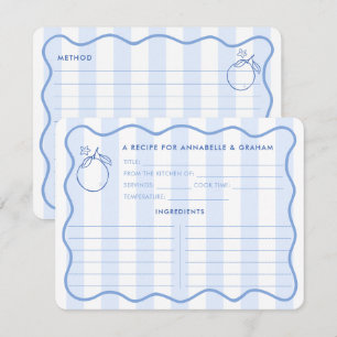 Hand Drawn Border Citrus Bridal Shower Recipe Card