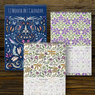 Hand Drawn Botanical and Abstract Art Calendar