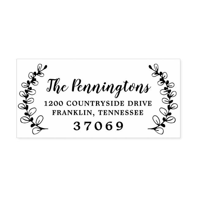 Hand Drawn Botanical Leafy Branch Self-inking Stamp (Design)