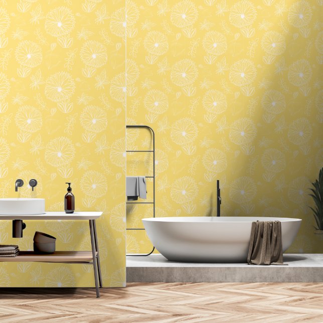 Hand Drawn Bouquet Wallpaper (Bathroom)