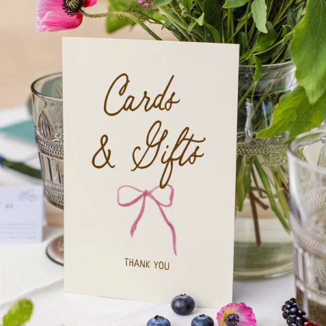  Hand Drawn Bow Bridal Shower Cards Gifts Poster (Creator Uploaded)
