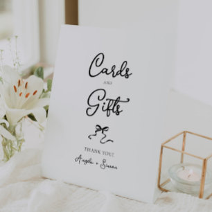 Hand drawn Bow Cards and Gifts Pedestal Sign