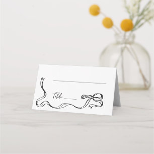Hand drawn bow champagne tower Wedding  Place card