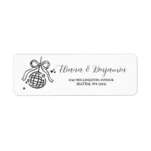 Hand Drawn Bow Disco Ball Return Return Address
