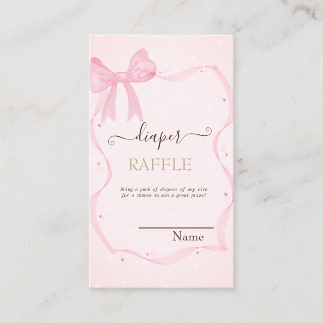 Hand Drawn Bow Elegant Frame Dots  Enclosure Card (Front)