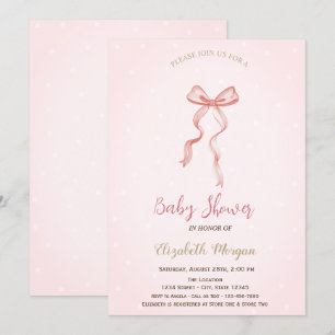 Hand Drawn Bow Elegant Frame Dots  Invitation