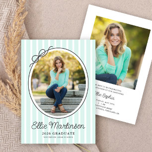 Hand Drawn Bow Photo Graduation Party Invitation