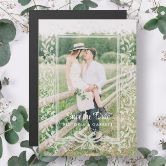 Hand Drawn Bow/Photo Save the Date