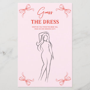 Hand Drawn Bow Red & Pink Guess the Dress Game