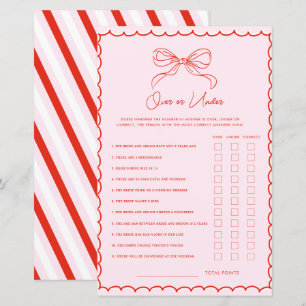 Hand Drawn Bow Red & Pink Over or Under Xmas Game
