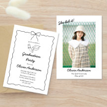 Hand Drawn Bow She did it Photo Graduation Party