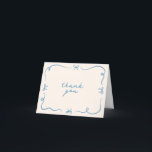 Hand Drawn Bow Thank You Card<br><div class="desc">This hand drawn thank you card template featuring cute hand drawn elements and a retro themed font pairing. Edit all wording and colours to make this invitation card fit your own personal style event theme.</div>