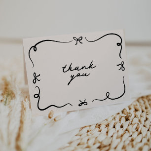 Hand Drawn Bow Thank You Card