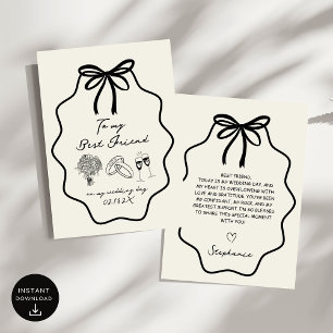 Hand Drawn Bow To My Best Friend On My Wedding Invitation