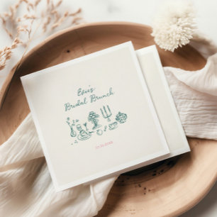 Hand Drawn Bridal Brunch Napkin