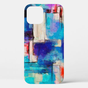 Hand drawn bright painting, background in impressi iPhone 12 case