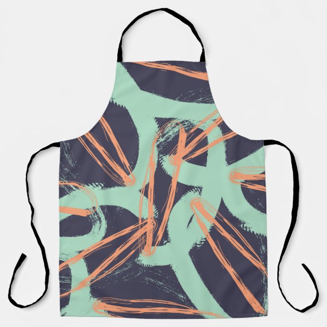 Hand drawn brush hipster pattern in. Stylish geome Apron (Front)
