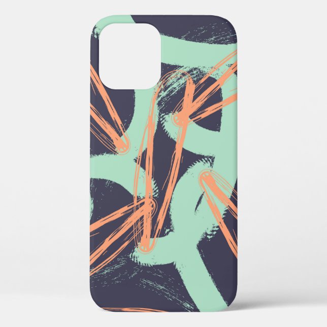 Hand drawn brush hipster pattern in. Stylish geome Case-Mate iPhone Case (Back)