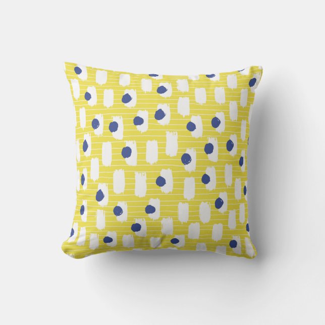 Hand drawn brush stroke seamless pattern.  throw pillow (Front)