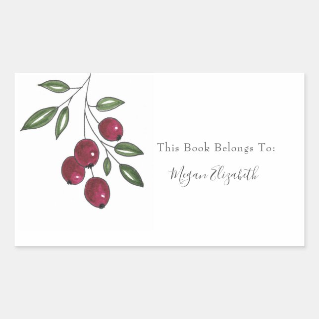 Hand Drawn Burgundy Red Berries Sticker (Front)