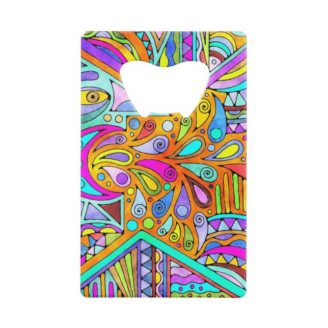 Hand Drawn By EDDArt - Blah Blah Blah 1 Credit Card Bottle Opener (Front)