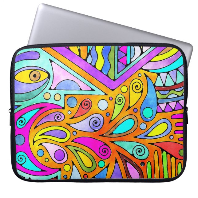 Hand Drawn By EDDArt - Blah Blah Blah 1 Laptop Sleeve (Front)