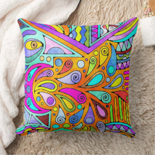 Hand Drawn By EDDArt - Blah Blah Blah 1 Throw Pillow