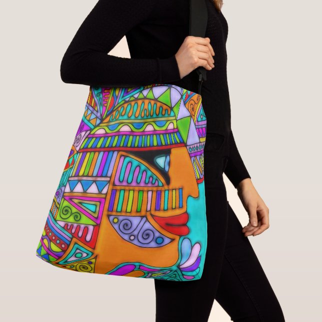 Hand Drawn By EDDArt - Pharaoh 1 Crossbody Bag (Close Up)