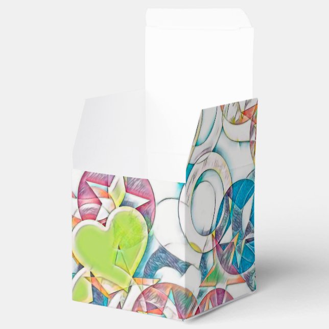 Hand Drawn By EDDArt - Stars And Hearts 1 Favor Box (Opened)