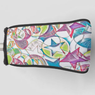 Hand Drawn By EDDArt - Stars And Hearts 1 Golf Head Cover